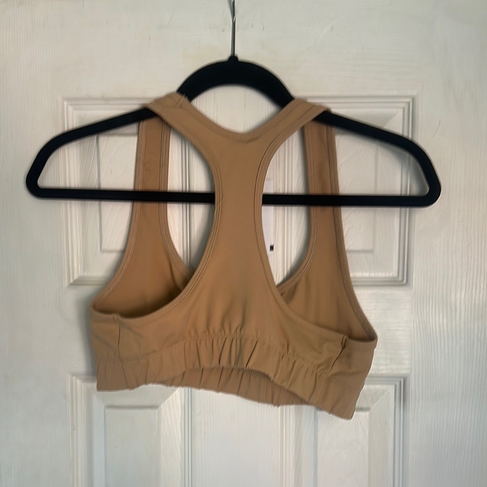 Neutral Tan Racerback Sports Bra - Picture 2 of 3